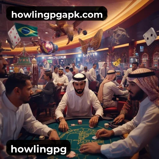 App howlingpg para iOS e Android — interface mobile, login biométrico e PIX integrado